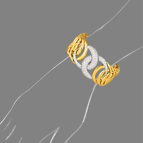 Verdura-Jewelry-Double-Crescent-Bracelet-Gold-Diamond-Scale-Rendering