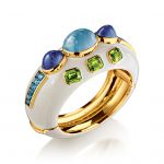 Verdura-Jewelry-Ravenna-Cuff-Gold-Aquamarine-Tanzanite-Peridot-Blue-Topaz-Enamel-150x150