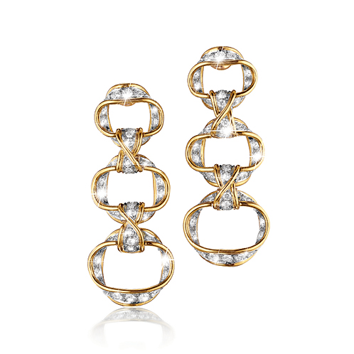 Verdura-Jewelry-Ribbon-Pendant-Earrings-Gold-Diamond