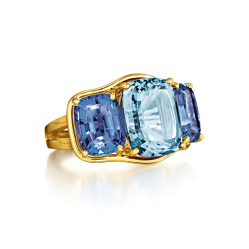 Verdura-Jewelry-Three-Stone-Ring-Gold-Aquamarine-Iolite