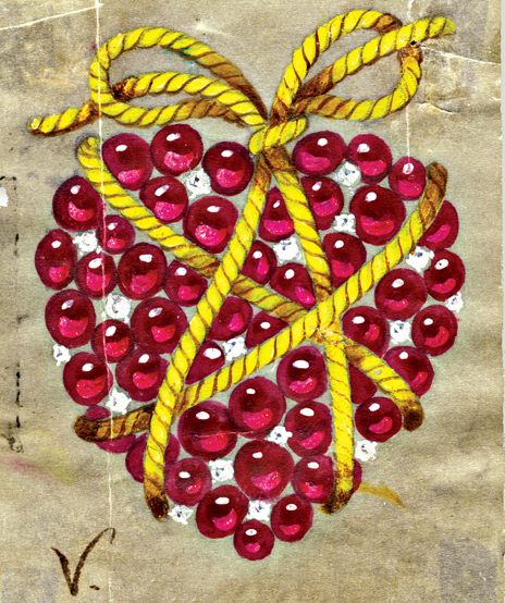 Verdura-Jewelry-Wrapped-Heart-Brooch-Sketch-Portrait
